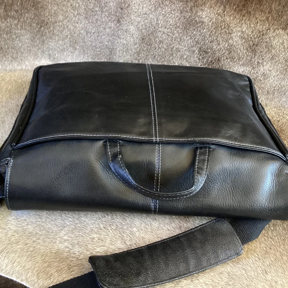 Pelle Leather Flap Top Briefcase Messenger Crossbody Bag